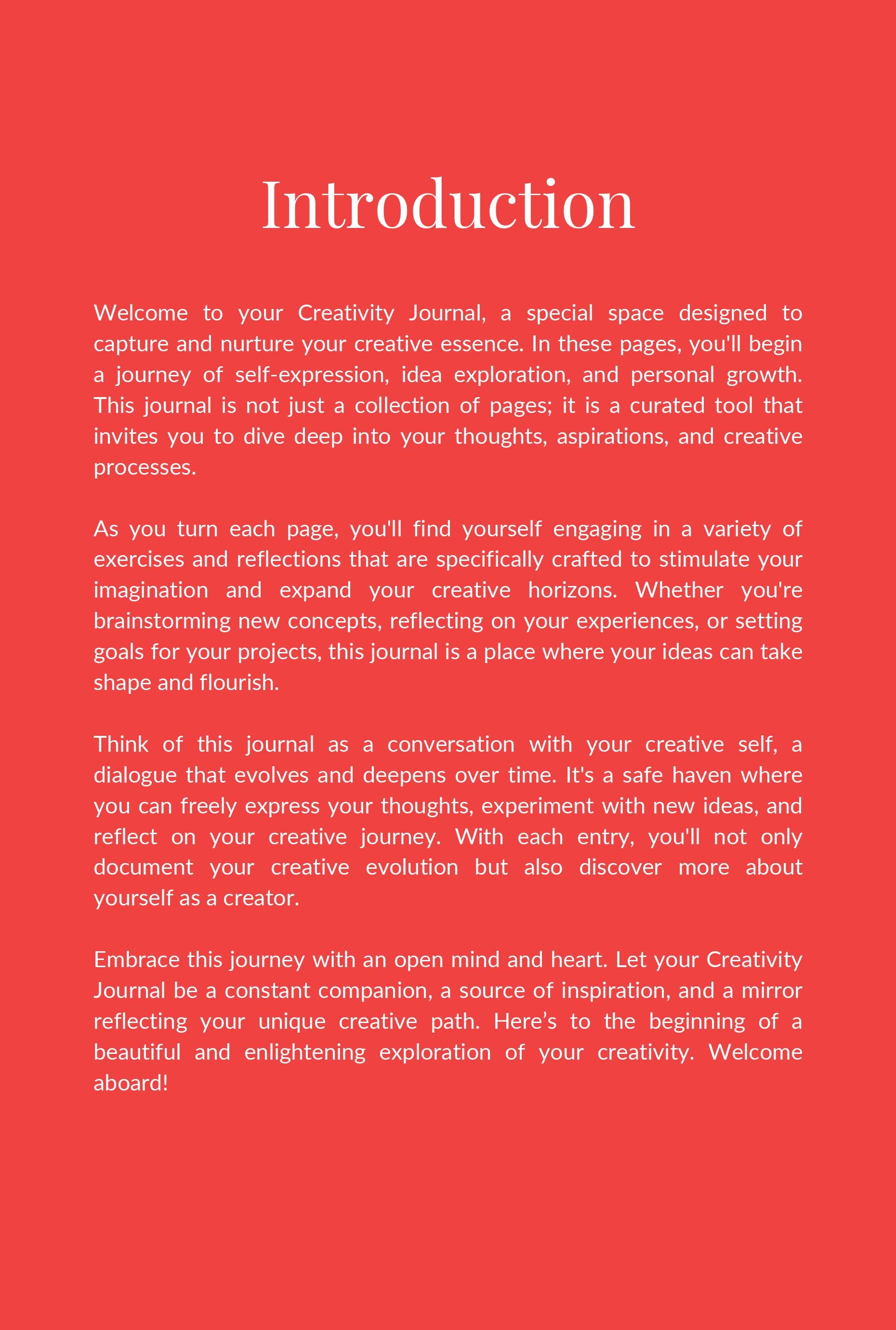 My Creativity Journal
