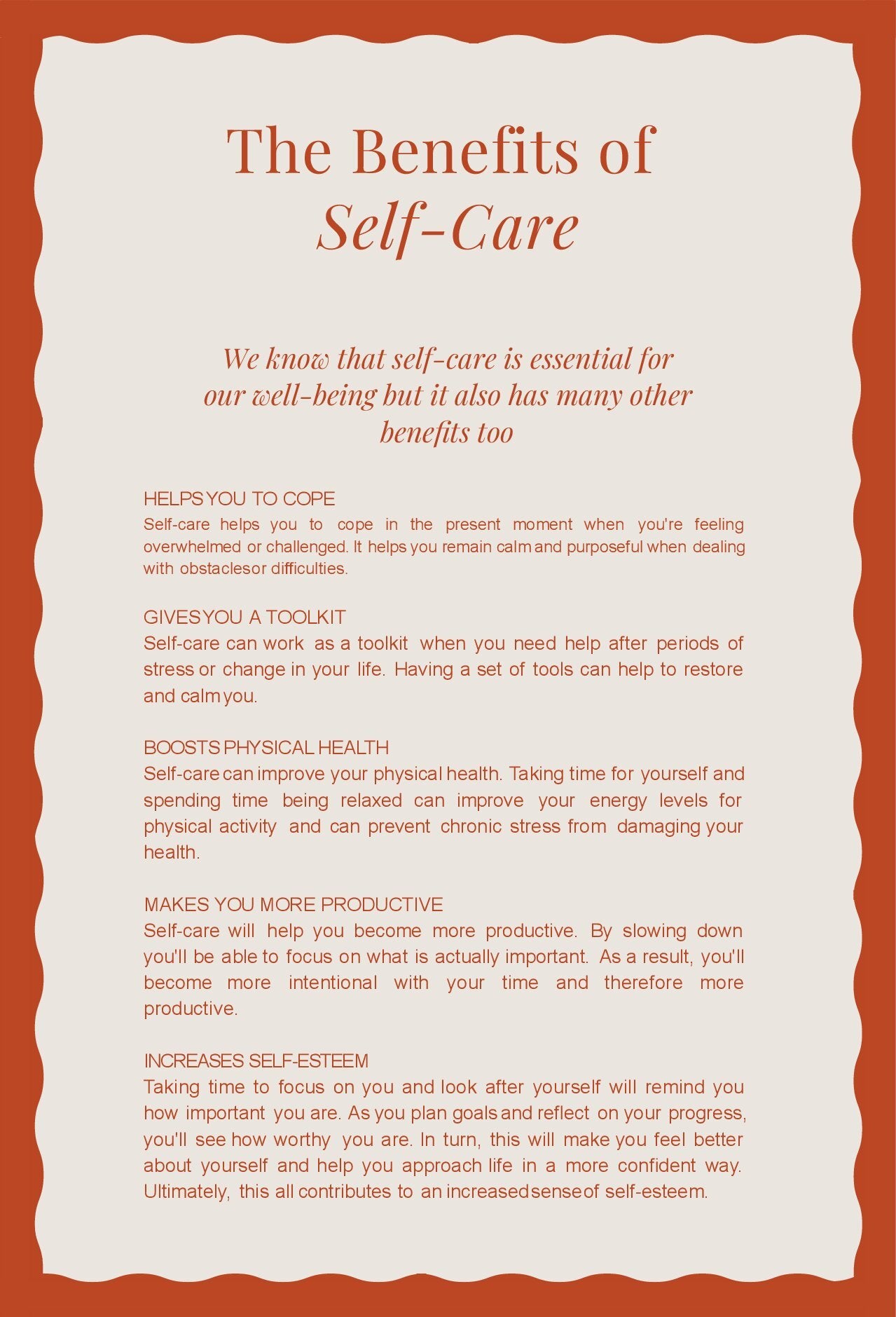 Self-Care Planner