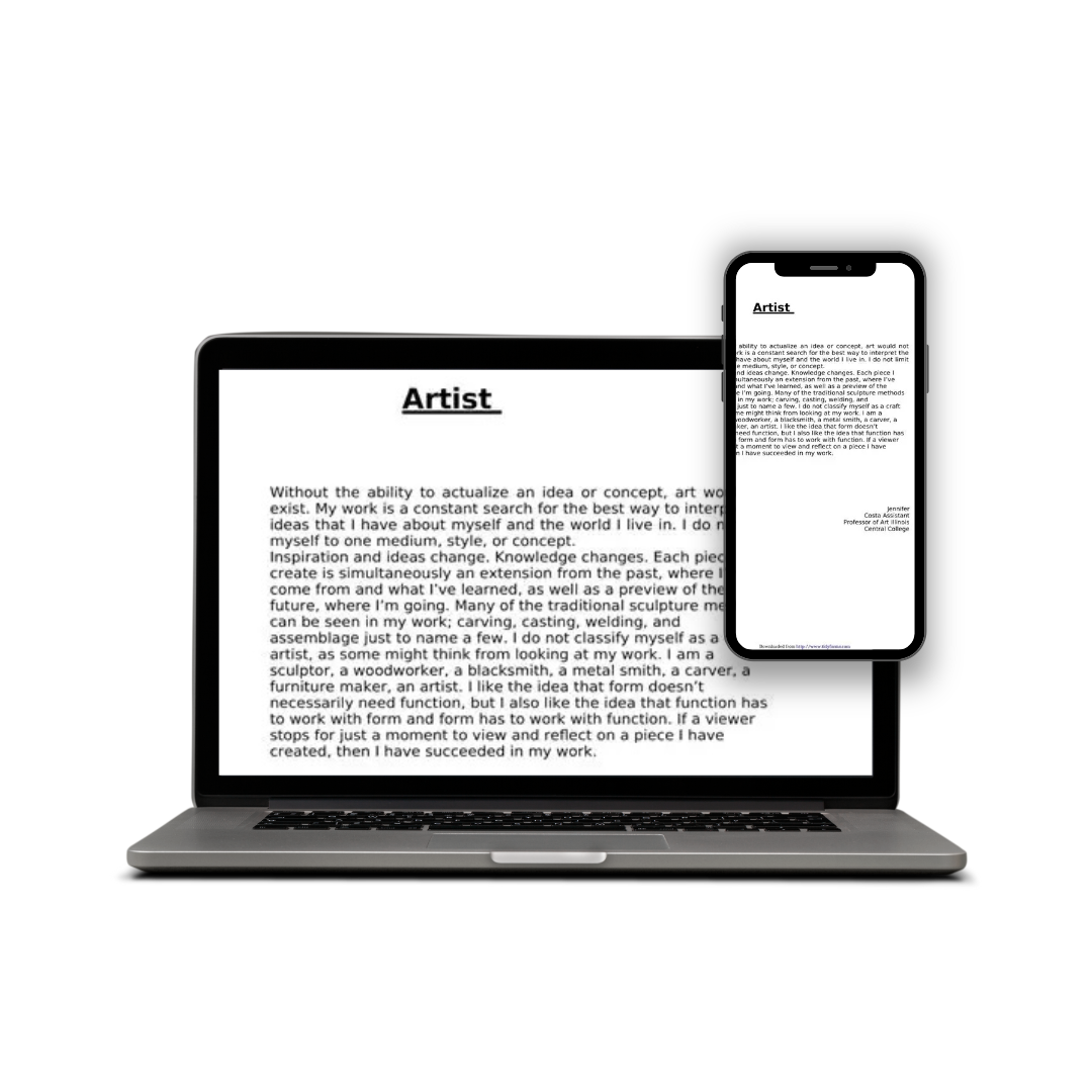 Artist Statement Template Pack