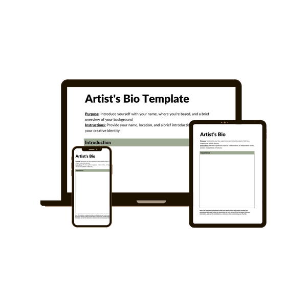 Artist Bio Blueprint- Your Ready To Use Template for Writing Your Arti