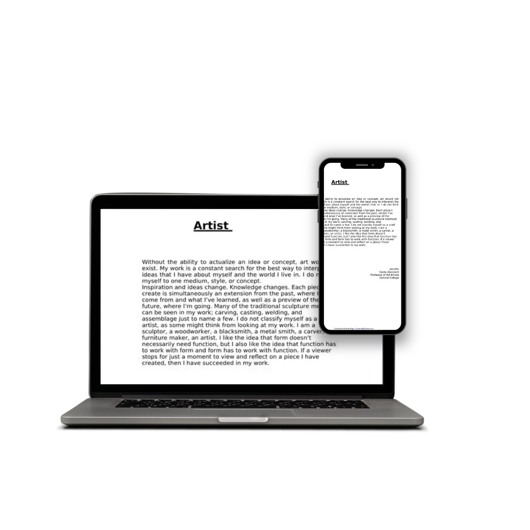 Artist Statement Template Pack