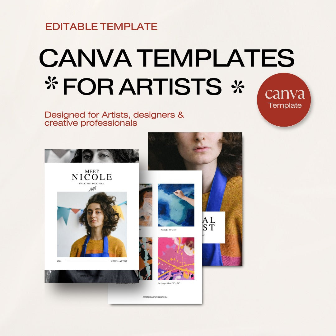 Pack d'introduction pour artistes : modèles Canva conçus par des professionnels pour les artistes